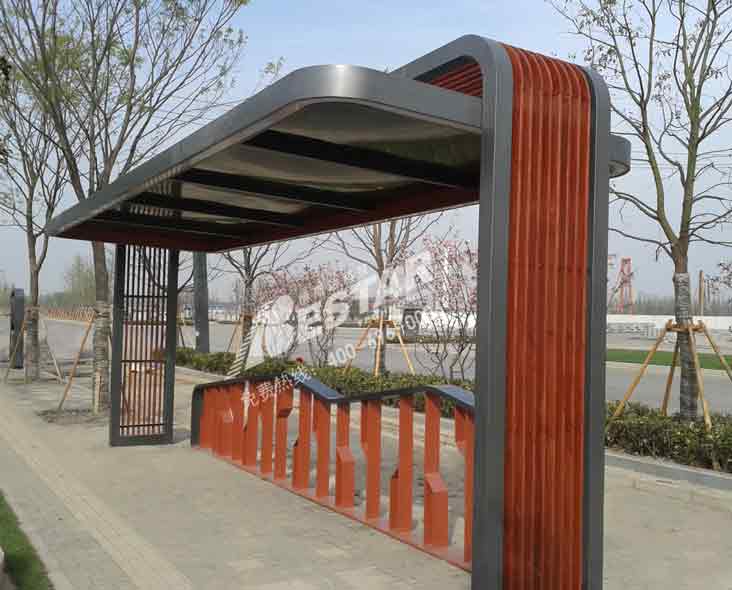 南京江心洲公共自行车亭